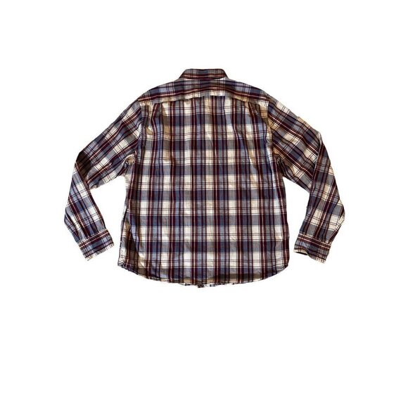 J Crew Mens Button Down LS Shirt Size XL Fall Colors Burgundy White Blue J.Crew - Picture 2 of 5